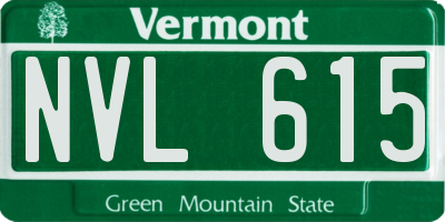 VT license plate NVL615