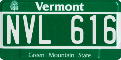 VT license plate NVL616