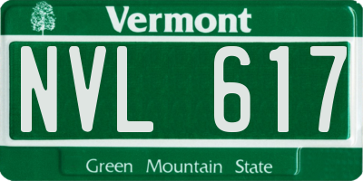 VT license plate NVL617