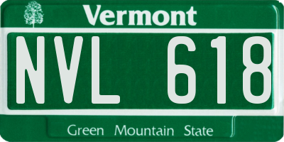 VT license plate NVL618