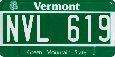 VT license plate NVL619
