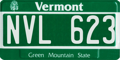 VT license plate NVL623