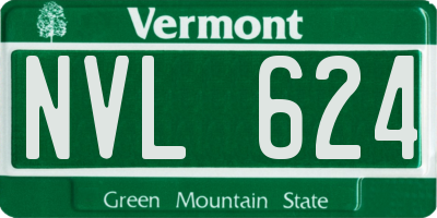 VT license plate NVL624