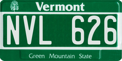 VT license plate NVL626