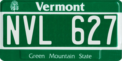 VT license plate NVL627