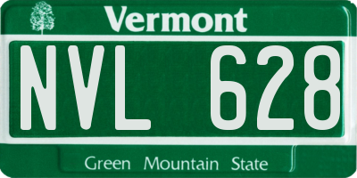 VT license plate NVL628
