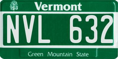VT license plate NVL632