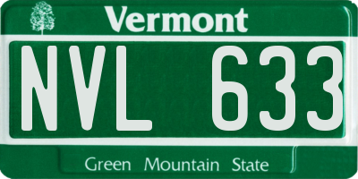 VT license plate NVL633