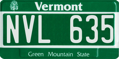 VT license plate NVL635