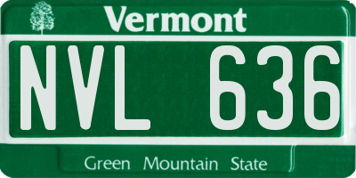 VT license plate NVL636