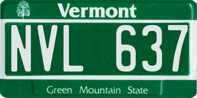 VT license plate NVL637