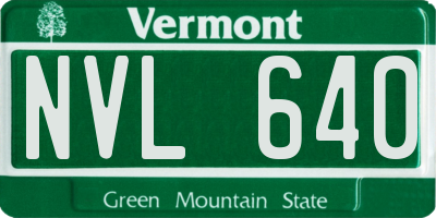 VT license plate NVL640