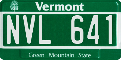 VT license plate NVL641