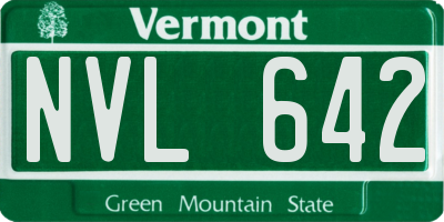 VT license plate NVL642