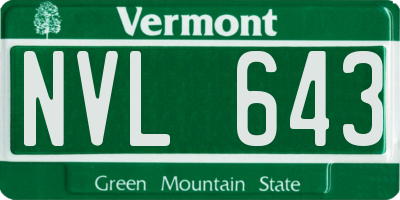 VT license plate NVL643