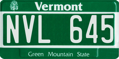 VT license plate NVL645