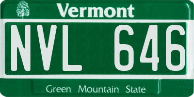 VT license plate NVL646
