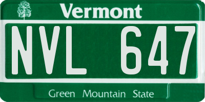VT license plate NVL647