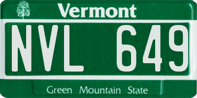 VT license plate NVL649