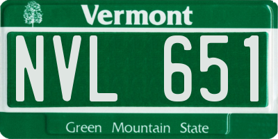 VT license plate NVL651
