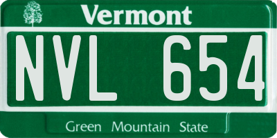 VT license plate NVL654