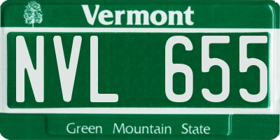 VT license plate NVL655
