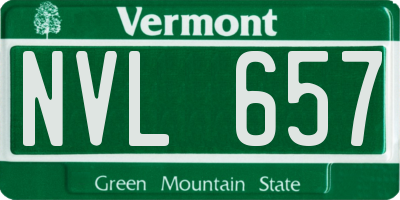 VT license plate NVL657