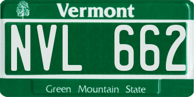 VT license plate NVL662
