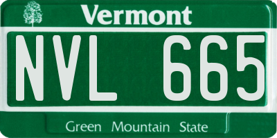 VT license plate NVL665