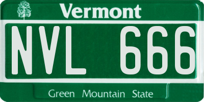 VT license plate NVL666