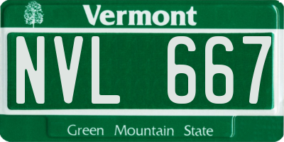 VT license plate NVL667