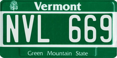 VT license plate NVL669
