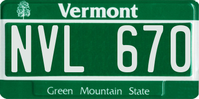 VT license plate NVL670