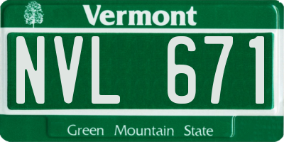 VT license plate NVL671