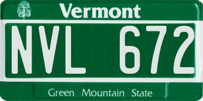 VT license plate NVL672