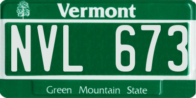VT license plate NVL673