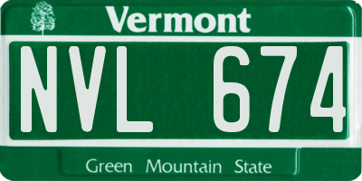 VT license plate NVL674