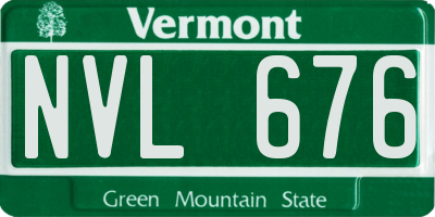 VT license plate NVL676