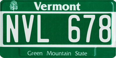 VT license plate NVL678