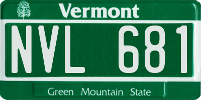 VT license plate NVL681