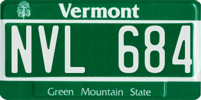 VT license plate NVL684