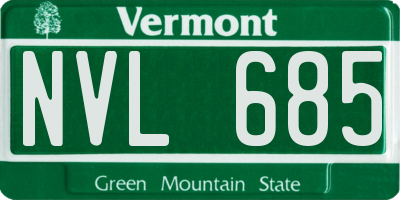 VT license plate NVL685