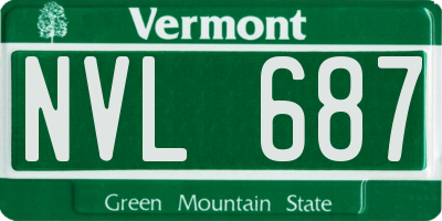 VT license plate NVL687