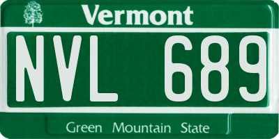 VT license plate NVL689