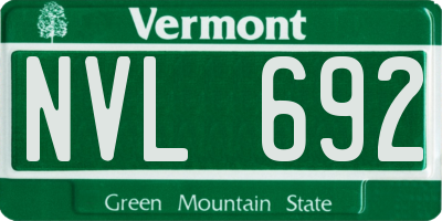 VT license plate NVL692