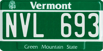 VT license plate NVL693