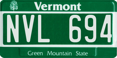 VT license plate NVL694