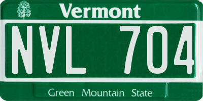 VT license plate NVL704