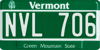 VT license plate NVL706