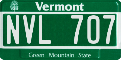 VT license plate NVL707